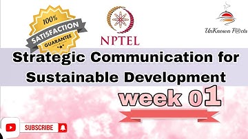 STRATEGIC COMMUNICATION FOR SUSTAINABLE DEVELOPMENT WEEK 1 ASSIGNMENT ANSWERS NPTEL 2024 #nptel2024