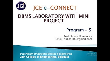 18CSL58 DBMS Lab Prg 5