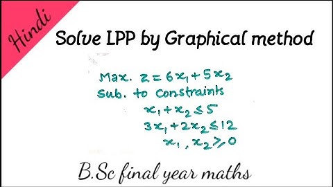 Linear programming problem Graphical method in Hindi.