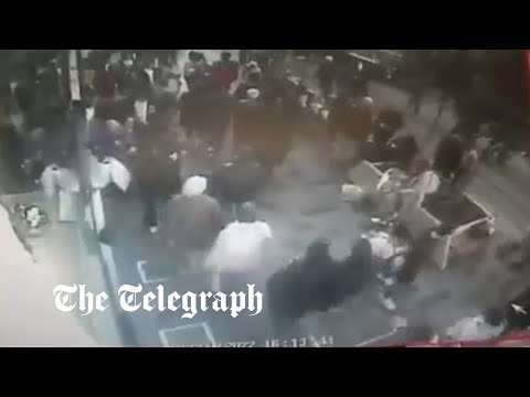 Moment explosion goes off on Istanbul's busiest shopping street