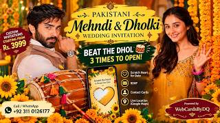🌻 Pakistani Mehndi & Dholki Wedding Invitation | Interactive Digital Wedding Card | WebCardsByDQ
