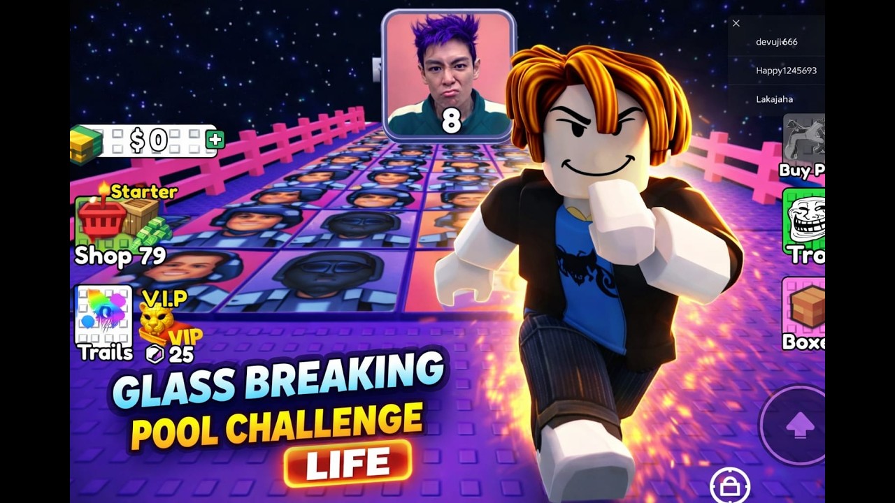 One Wrong Step = GAME OVER Roblox GlassBridge #mrbeastroblox#mrbeastronaldo#roblox#mrbeastroblox