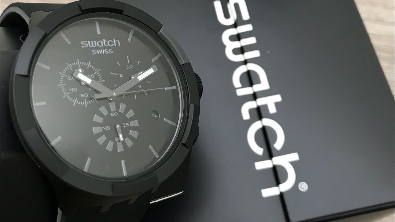 Swatch Checkpoint Black Big Bold Chrono Men’s Watch SB02B400 (Unboxing)  @UnboxWatches