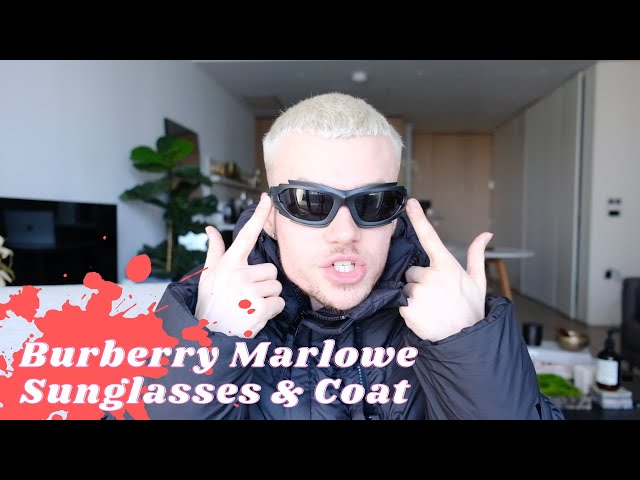 小物 BURBERRY Marlowe Wraparound Sunglasses Burberry Marlowe Sunglasses & Puffer Coat Review - YouTube