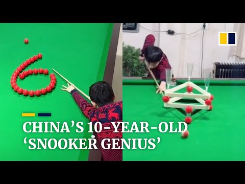 Chinese boy becomes online star for his snooker trick shots