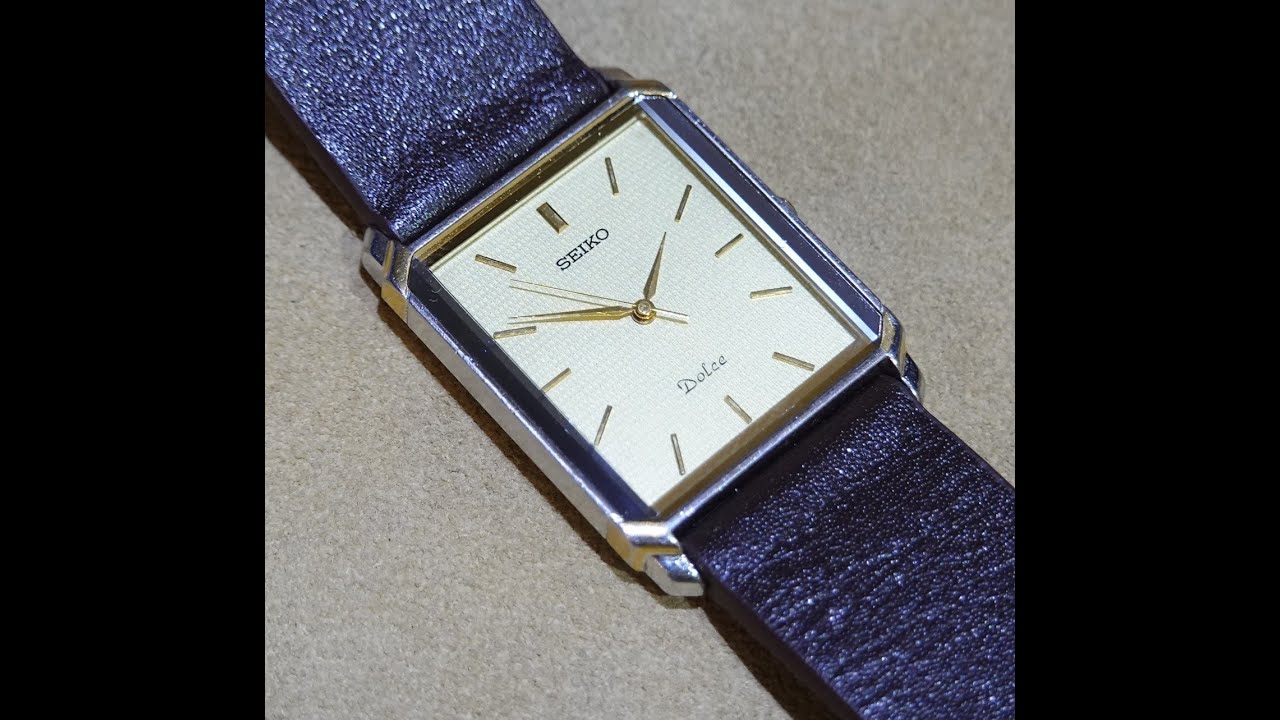 時計 SEIKO DOLCE vintage Watch gray TITAN 1989 Seiko Dolce men's vintage tank watch - forerunner of the