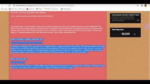 SYMPHONY Z50 CUSTOMER CARE FIRMWARE FLASH FILE STOCK ROM 100% TESTED