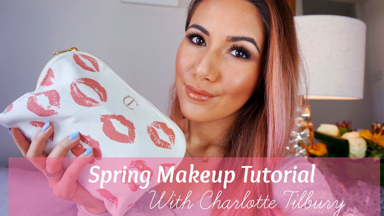 CHARLOTTE TILBURY SPRING NUDE MAKEUP TUTORIAL | Through Mona's Eyes - YouTube