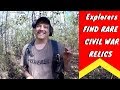 Metal Detecting for rare Civil War buttons relics bullets