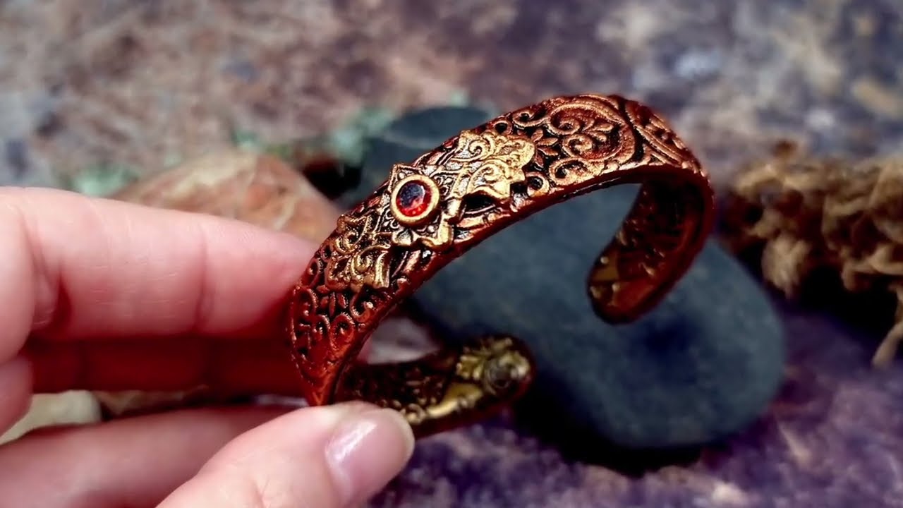 Super realistic metal imitation! Easiest polymer clay bracelet making tutorial!