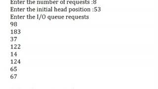 disk scheduling program