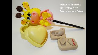 Ponteira girafinha usando modelador 2 e 7 by Herthal art&#39;s e coração 3.