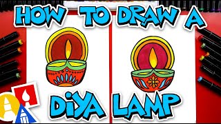 how to draw a diya lamp for diwali