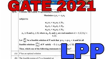 GATE 2021 MATHEMATICS SOLUTION || GATE 2021 LINEAR PROGRAMMING PROBLEM SOLUTION ||