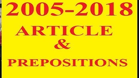 2015-2018 ARTICLE AND PREPOSITIONS: MADHYAMIK ENGLISH