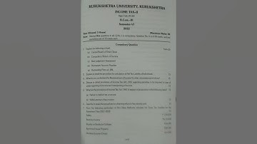 Income Tax-II B.Com 6th Sem KUK Previous Year Paper 2022