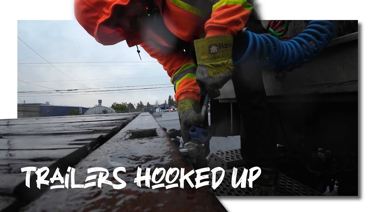 Hooking up my trailers in Rainy Okanagan • Sutco • Super B Trucking Life 🇨🇦