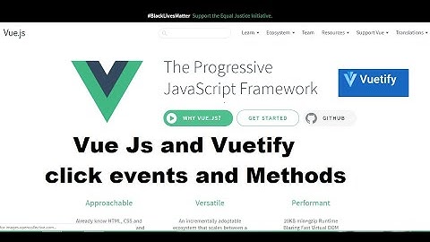 Part 9   Binding Vuetify Click event to a Vue Js method - Machine Learning