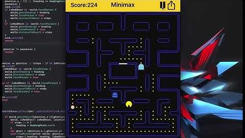 AI plays PAC-MAN running Q-learning, minimax and neural network algorithms