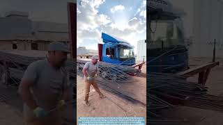 Steel bars manual unloading #satisfyingworkers #satisfyingasmrvideos