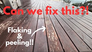 Wood deck restoration | FLAKING & PEELING deck | Start to Finish