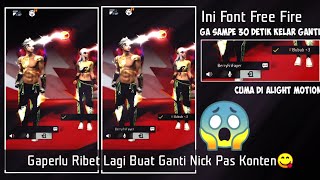 CARA EDIT MENTAHAN VIDEO FREE FIRE TANPA NICKNAME JADI NICKNAME KITA SENDIRI PAKAI FONT FREE FIRE😱👊