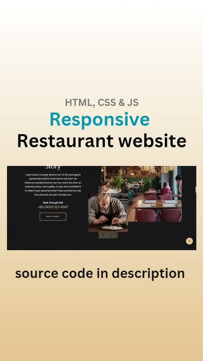 Restaurant website design using html css and javascript #shorts # ... image.