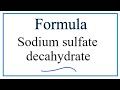 Sodium Sulfate and Hydrates Concepts