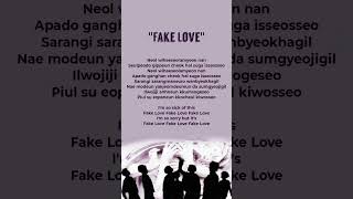 BTS Fake Love Lyrics #bts #kpop #fakelove #lyrics