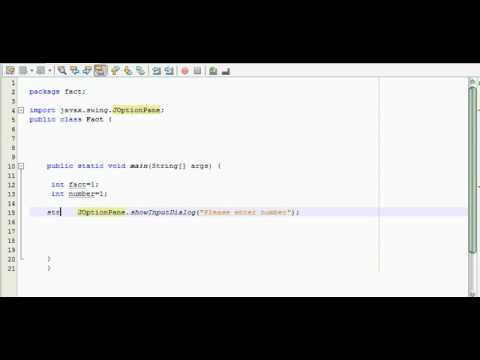 how to write code of Factorial in java by for 1 - YouTube