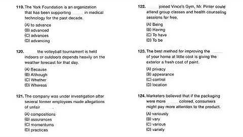 New TOEIC reading test 101 130