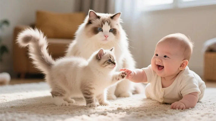 Video 10818751: cat rescues baby, little cat