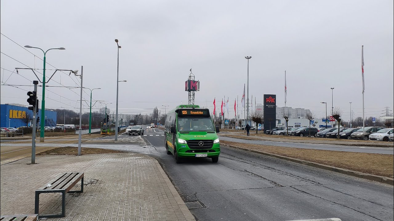 MPK Poznań Linia 125 kierunek Szwedzka.Mercedes 516 CDI / Mercus MB Sprinter City.