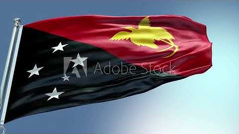 4k render Papua New Guinea Flag video waving in wind Papua New Guinea Flag Wave Loop waving in wind