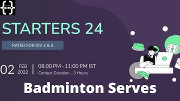 Badminton Serves | CodeChef Starters 24 Division 3 | Complete Problem Solution C++ with code