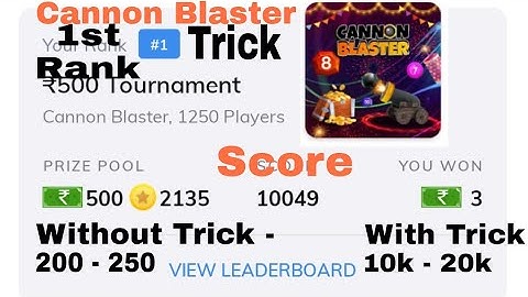 Mx Player Cannon Blaster 1st Rank Trick| Mx Player Cannon Blaster Game Win Kaise Kare||||
