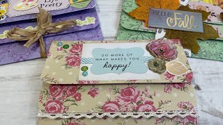 Triple Pockets ONE Page Wonder Tutorial  - Use One 12 Paper - Craft With Me - DIY - Snail Mail Idea
