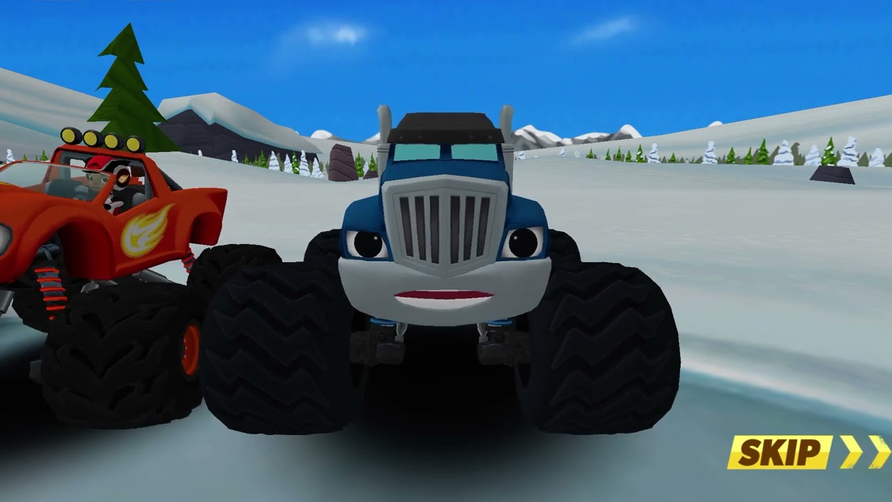 Blaze and the Monster Machines - Racing Game 🔥Blaze Adventures in SNOWY SLOPES Map!