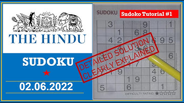 Sudoku Tutorial #1 - Tips To fill a Row  - 1 Star Hindu Sudoku Jun 02, 2022 -  Step By Step Solution