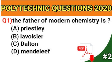Polytechnic entrance exam preparation 2020| chemistry objective question2020 polytechnic Questions