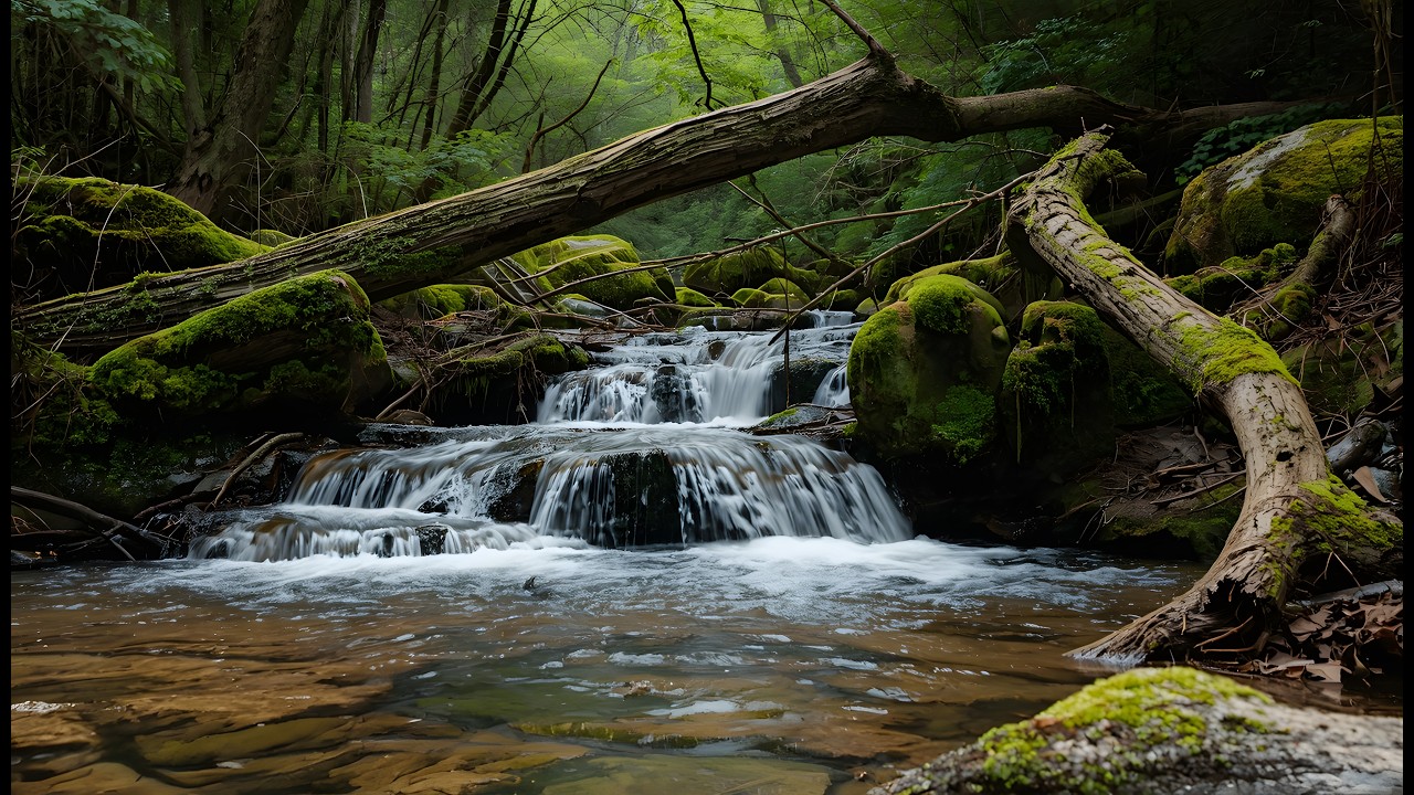 Peaceful Forest Waterfall 🌊 Gentle Stream Sounds for Sleep & Relaxation ...