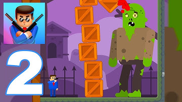 Mr Bullet: Spy Puzzles - Gameplay Walkthrough Part 2 - Giant Zombie Boss (Android Games)