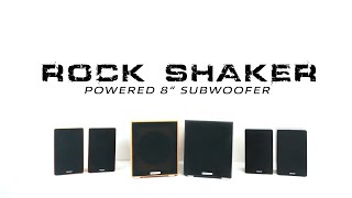 DEMO of the ROCK SHAKER 8 inch Black Classic 400w Powered and Ported Home Theater Subwoofer