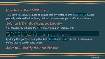 Understanding the C6001 Error in C+ + : Using Uninitialized Memory 