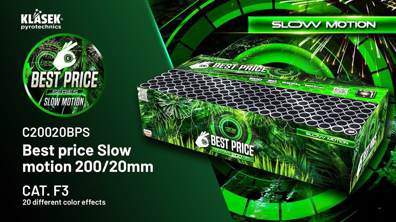 C20020BPS Best price Slow motion 200/20mm | Klasek pyrotechnics - YouTube