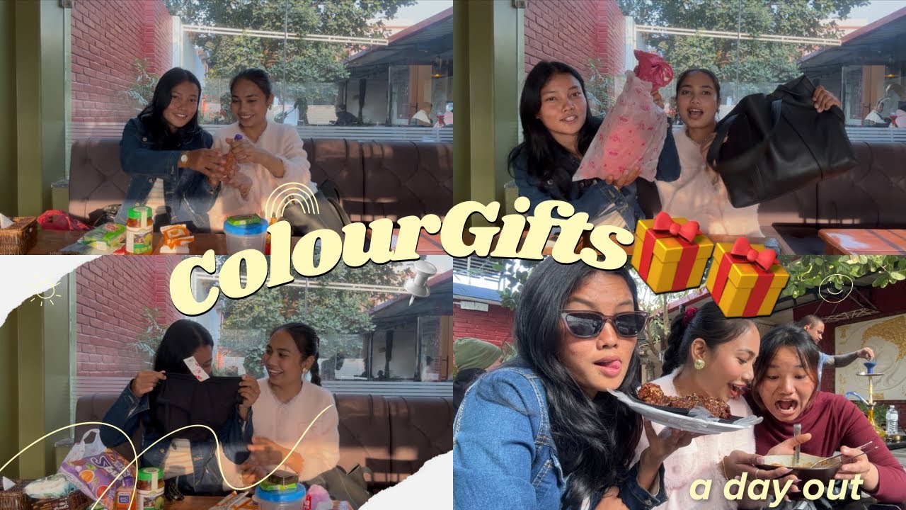 Colour gift exchange with my friend💗//Dherai pachi shati haru sanga ramailo 🥰