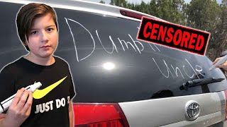 Kid Writes Swear Word On Uncle's Car Then This Happened!