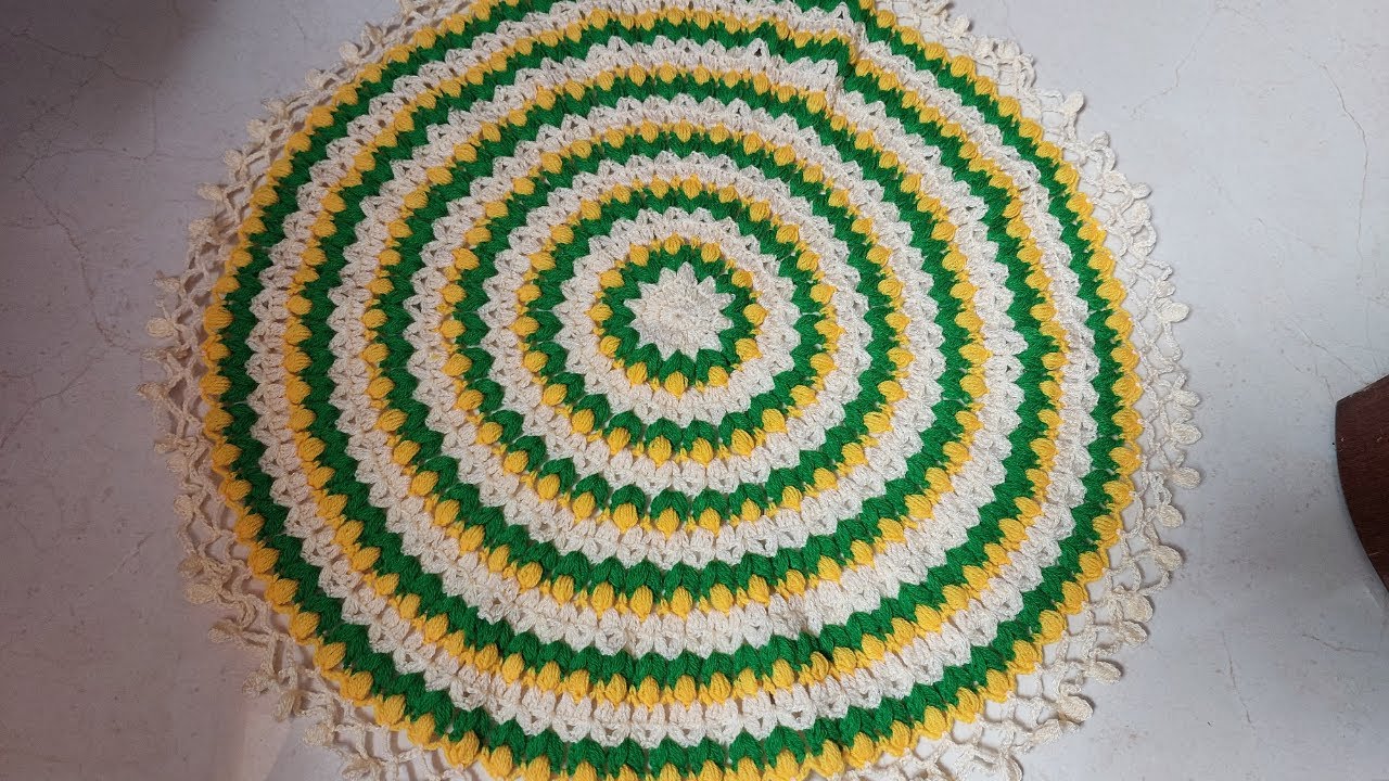 Crochet Table Mat / Crochet Thalposh / Round Table Mat (Step by Step