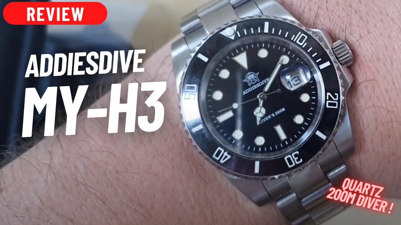 REVIEW ADDIESDIVE MYH3 QUARTZ 40MM DIVE WATCH YouTube