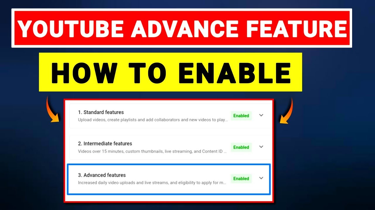 How to Enabled YouTube Advanced Features l YouTube Advanced Features ...